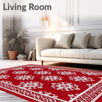 Crimson Ice Crystal Repeating Border Rug