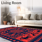 Navajo Red Deer Mandala Rug