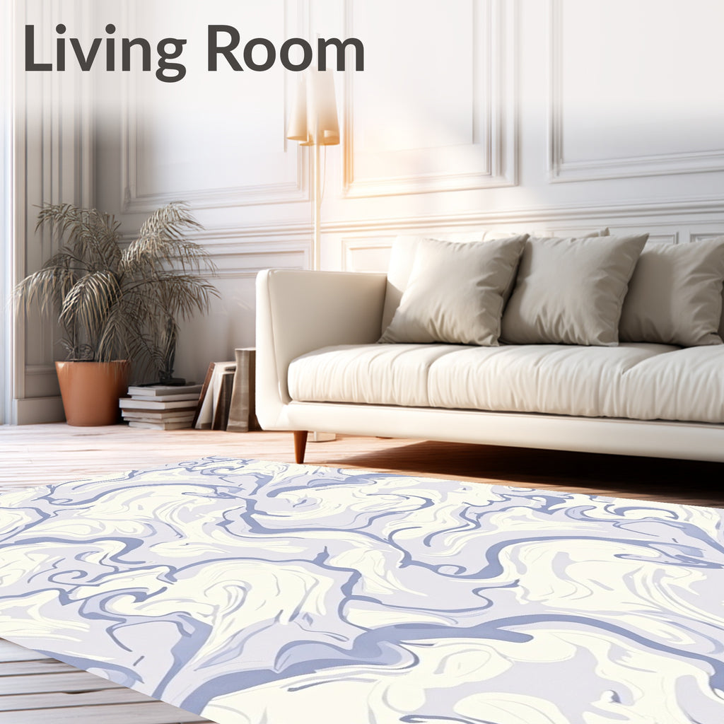 Pastel Swirl Abstract Marbling Rug