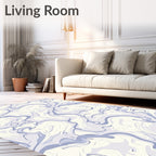 Pastel Swirl Abstract Marbling Rug