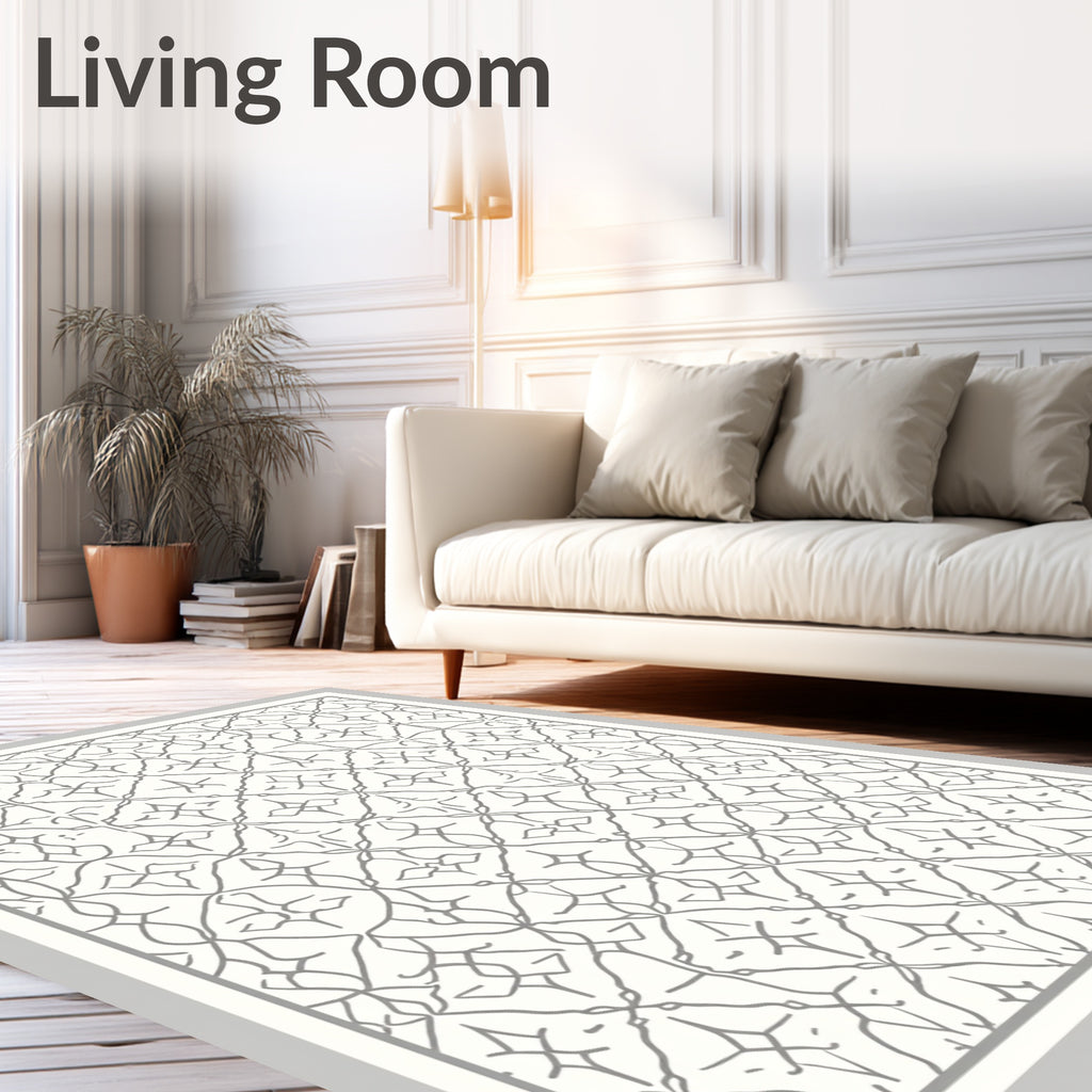 Trellis Diamond Gray Lace Rug