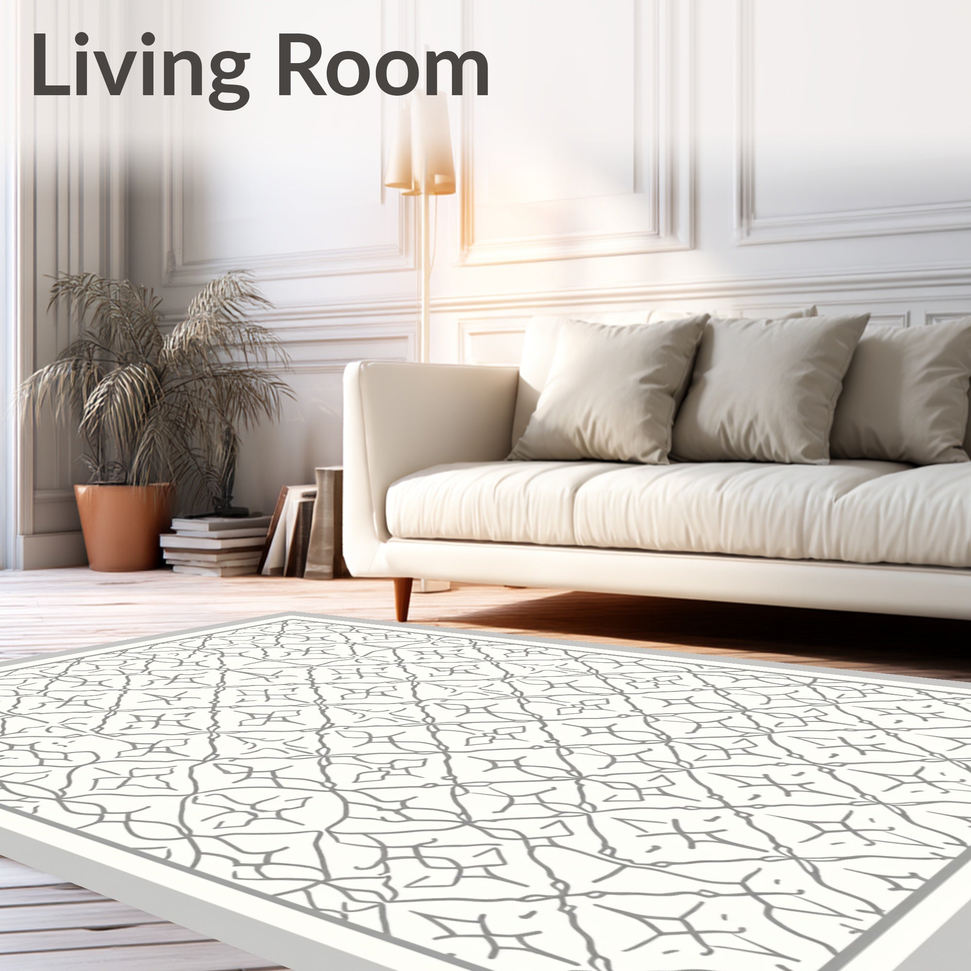 Trellis Diamond Gray Lace Rug