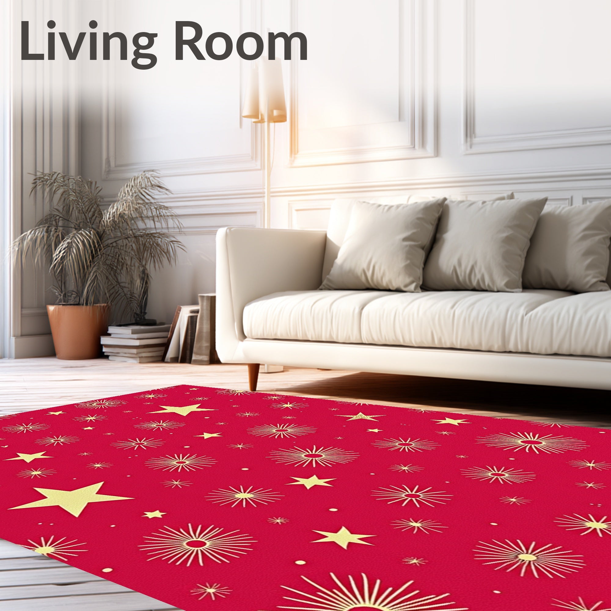 Radiant Red Starburst Scatter Rug