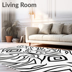Bold Black Tribal Diamond Abstract Rug