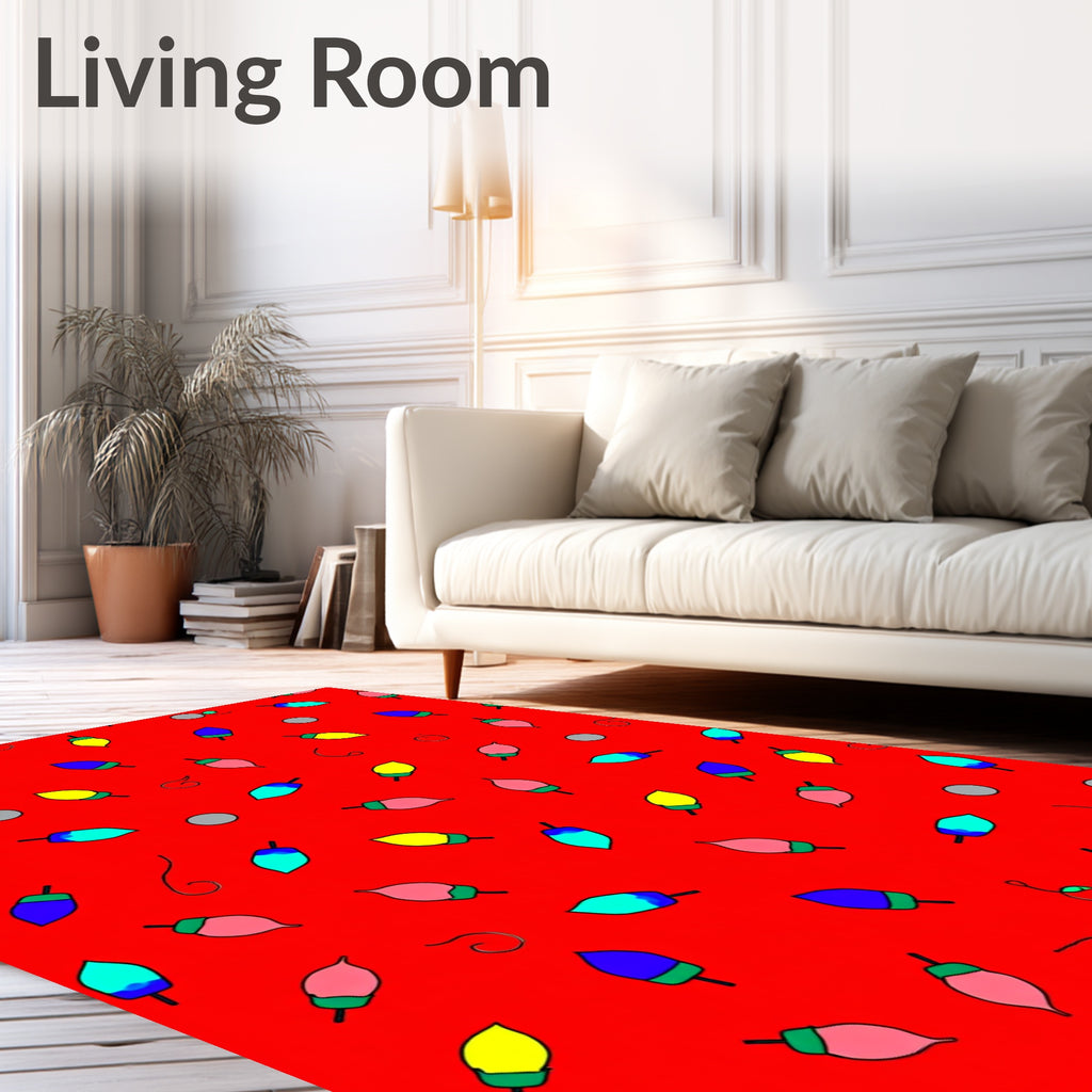 Cheerful Red Light Bulb Collection Rug