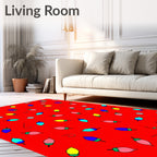 Cheerful Red Light Bulb Collection Rug