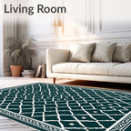 Emerald Lattice Starburst Rug