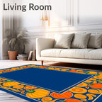 Orange Pumpkin Swirl Border Rug