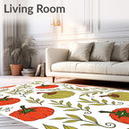 Autumn Harvest Pumpkin Leaf Rug