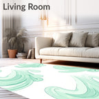 Soft Mint Wave Swirl Rug