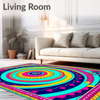 Vibrant Swirls Geometric Art Rug