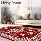 Classic Red Intricate Floral Medallion Rug