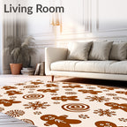 Brown Gingerbread Snowflake Candy Swirls Rug