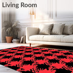 Bold Red Houndstooth Check Rug