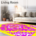 Vibrant Magenta Floral Medallion Rug