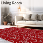 Crimson White Vine Garland Repeat Rug