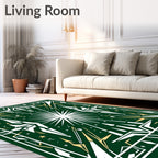Emerald Forest Starburst Geometric Rug