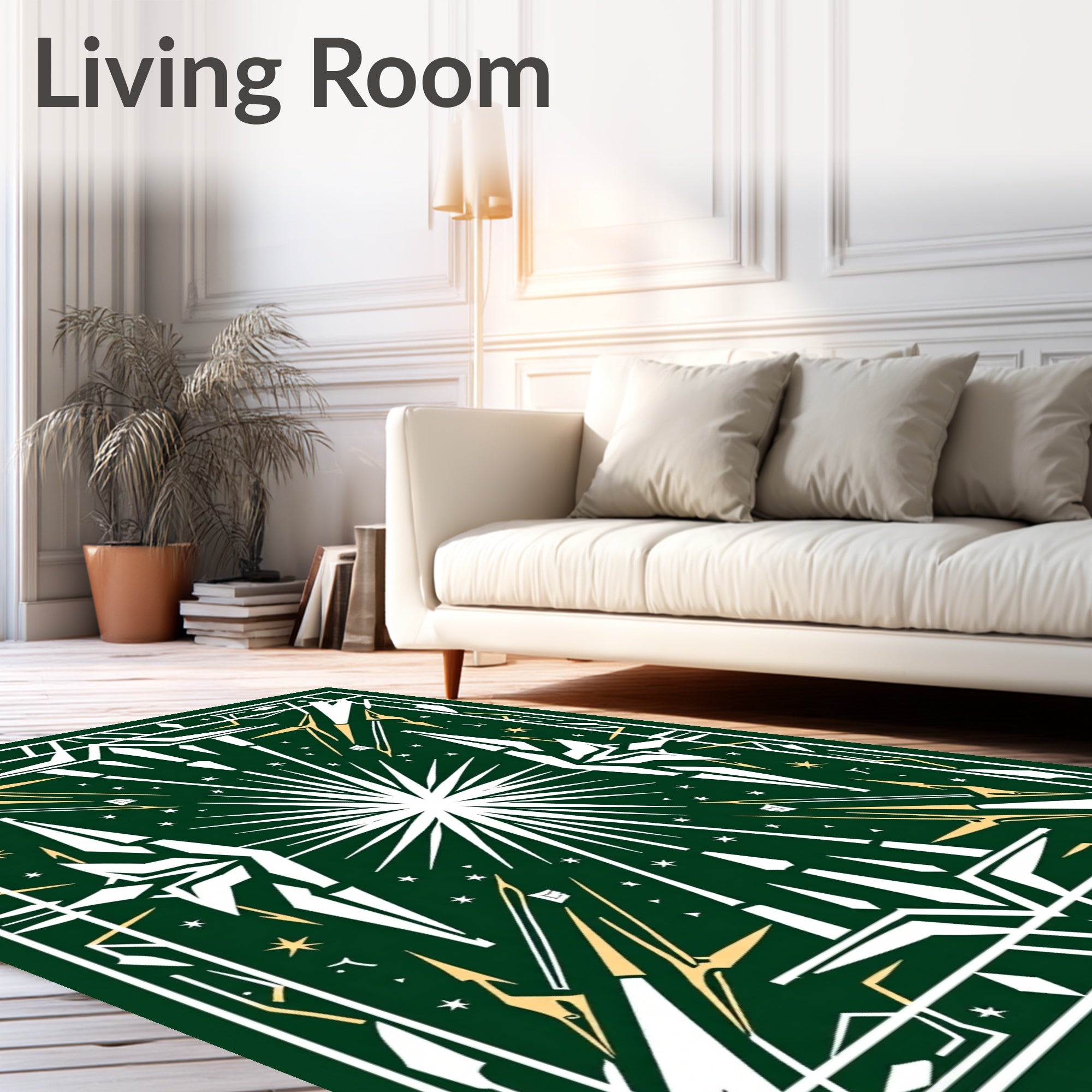 Emerald Forest Starburst Geometric Rug