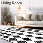 Bold Black Diamond Grid Rug