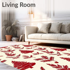 Crimson Pine Boughs and Trees Rug