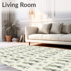 Botanical Twig Blossom Cream Rug