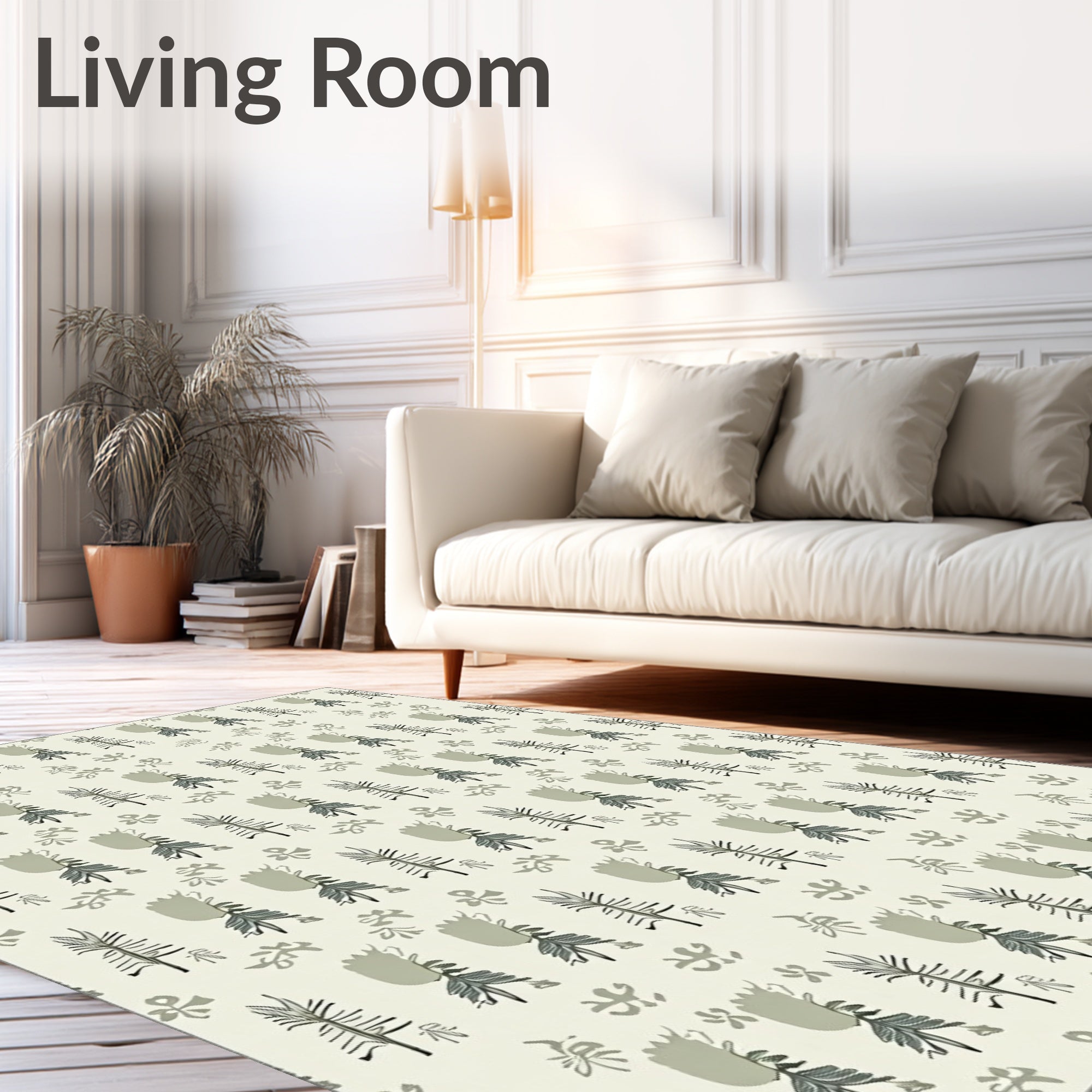 Botanical Twig Blossom Cream Rug