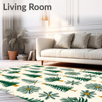 Forest Green Christmas Trees Stars Rug