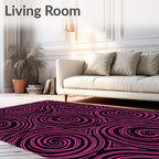 Vibrant Pink Swirl Triangles Rug