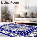 Classic Blue Cream Intricate Medallion Rug