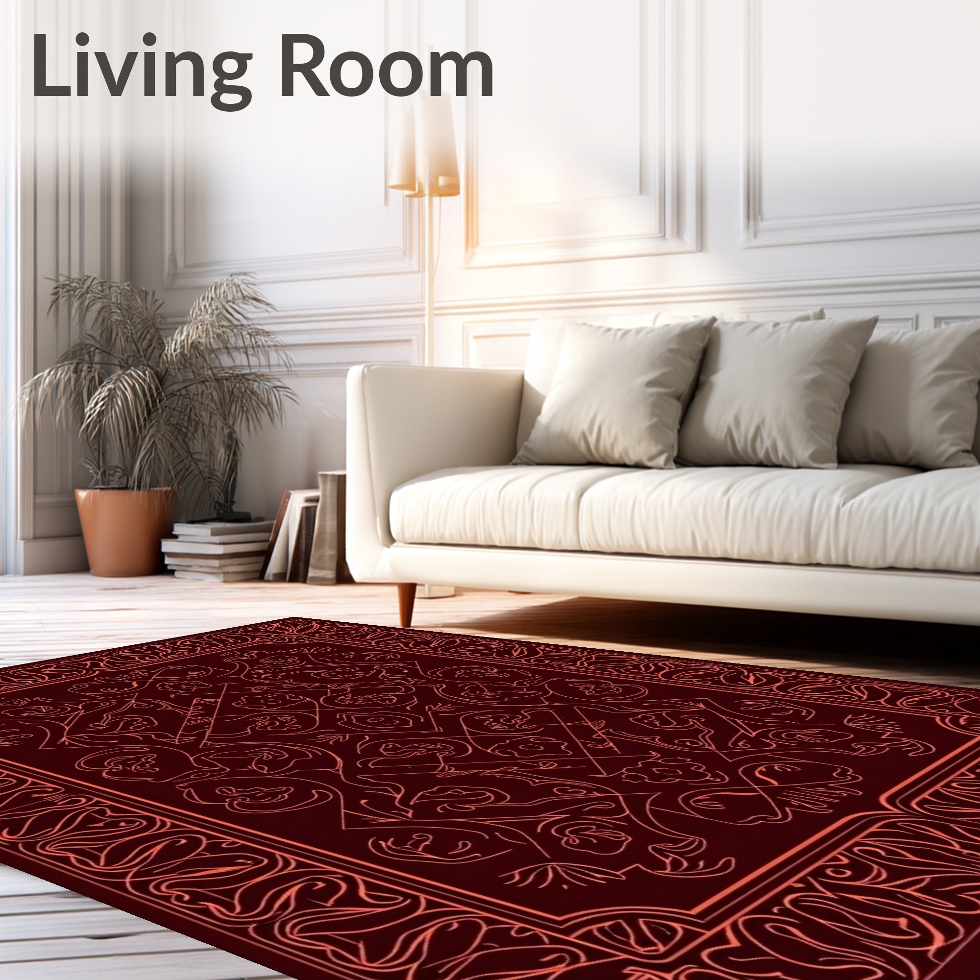 Crimson Regal Floral Lace Rug