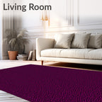 Deep Magenta Woven Stripe Texture Rug
