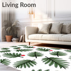 Evergreen Pine Sprig Red Berry Rug