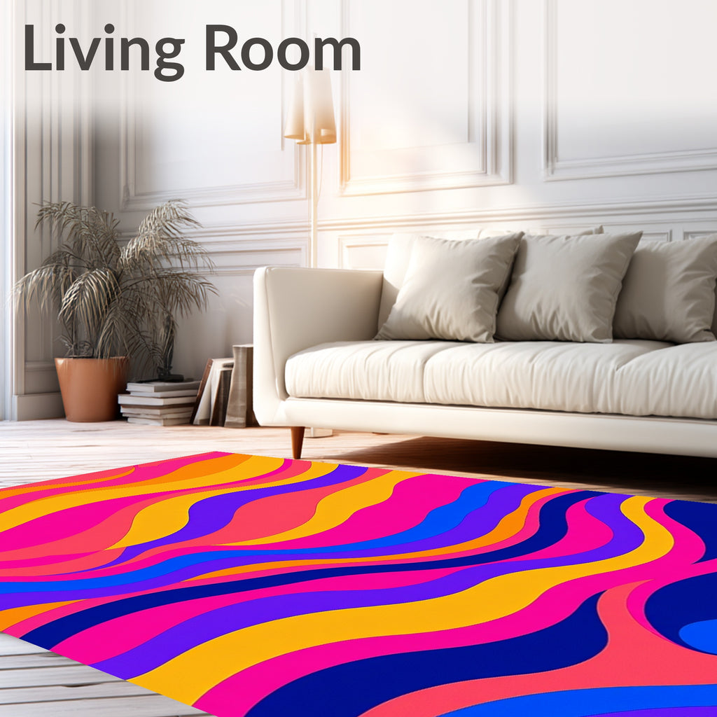 Psychedelic Swirls Waves Rug