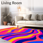 Psychedelic Swirls Waves Rug