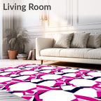 Hot Pink Geometric Interlocking Shapes Rug