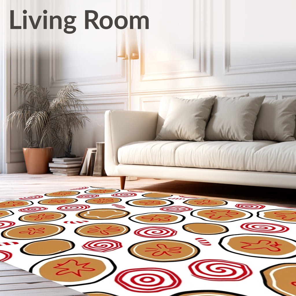 Red White Spiced Cookie Medallion Rug