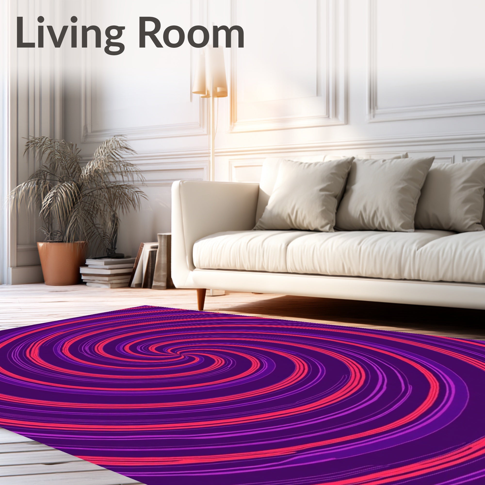 Vibrant Swirl Purple Pink Rug
