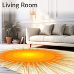 Radiant Yellow Sunburst Rays Rug