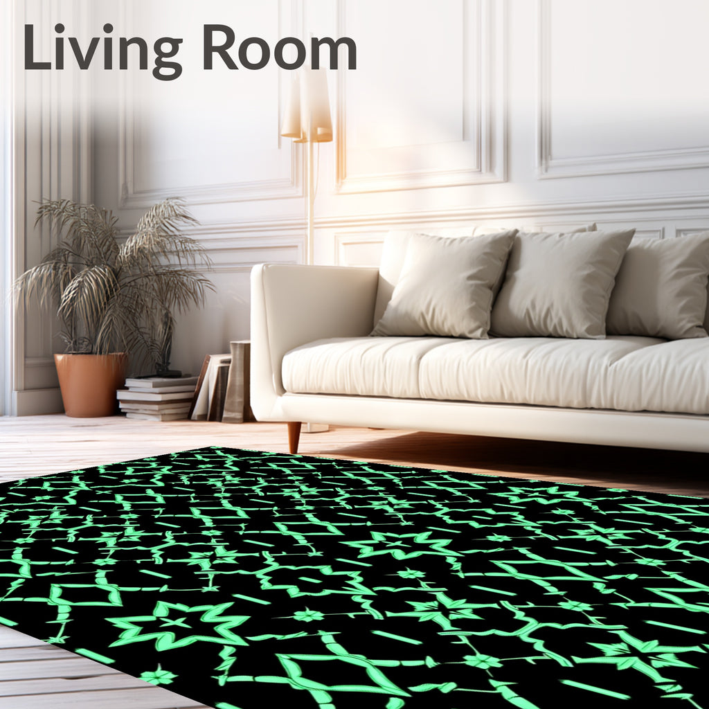 Mint Green Art Deco Lattice Rug