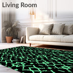 Mint Green Art Deco Lattice Rug