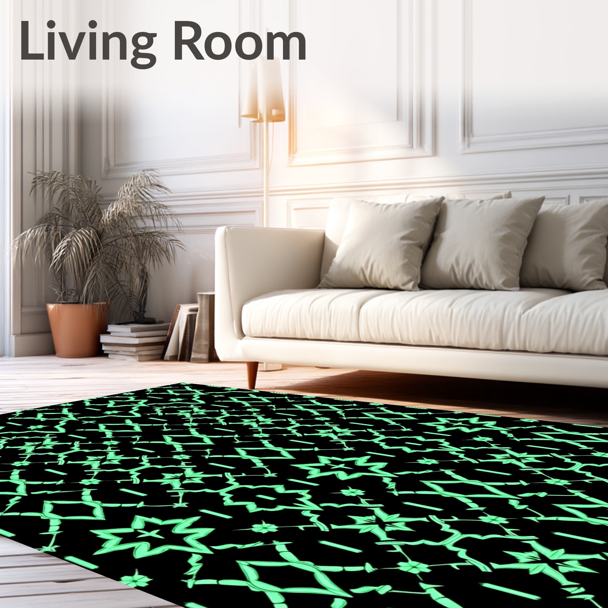 Mint Green Art Deco Lattice Rug