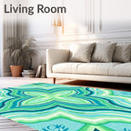 Oceanic Swirls Floral Medallion Rug