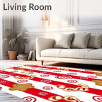 Sweet Gingerbread Christmas Stripes Rug