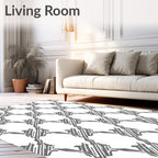 Gray Houndstooth Interlocking Links Rug