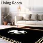 Bold Black White Number Eight Frame Rug