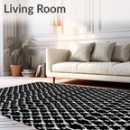 White Crested Lattice Inverted Arches Rug