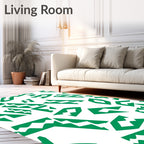 Green Jagged Geometric Collage Rug