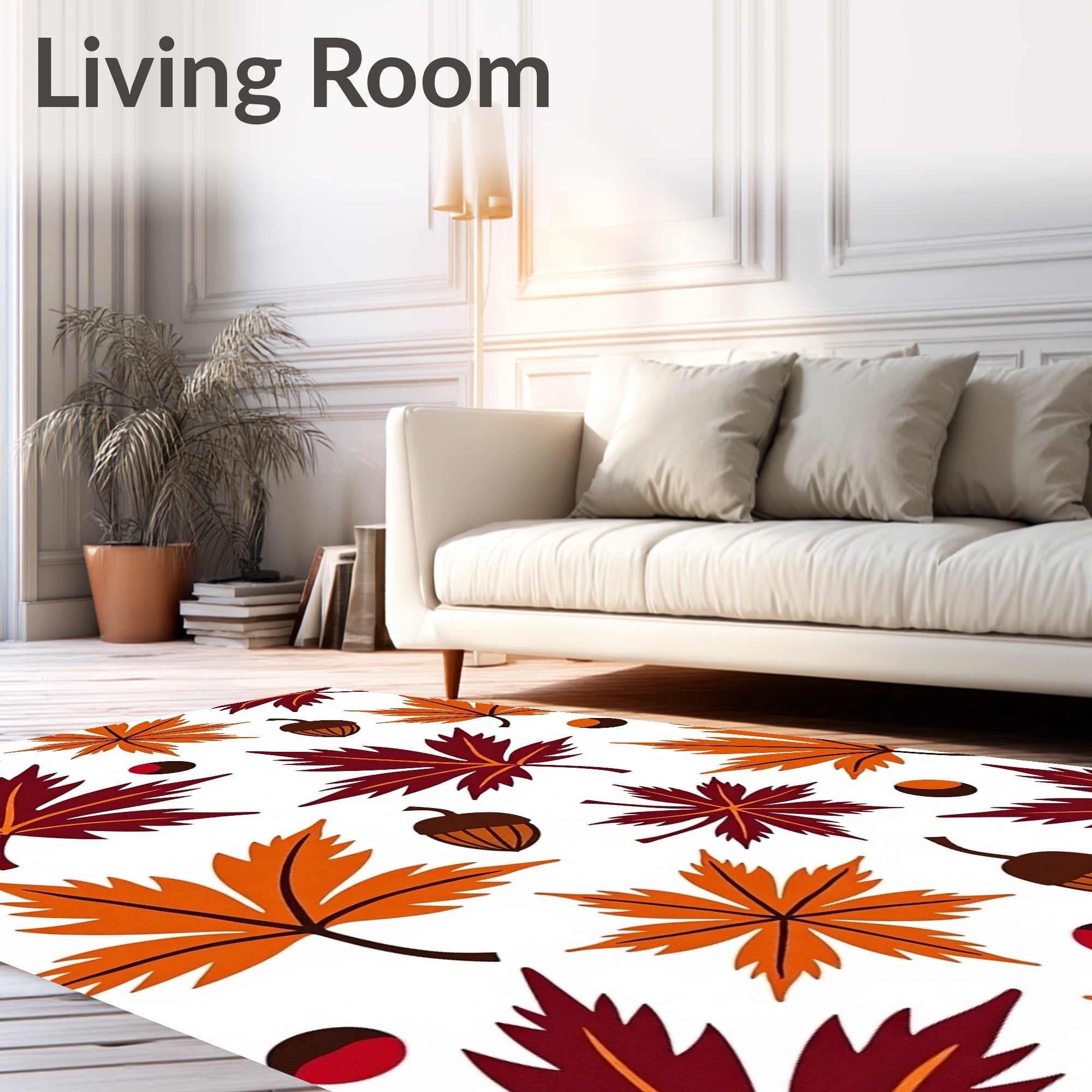 Autumn Leaves and Acorn Cluster Rug