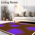 Vibrant Purple Floral Galaxy Rug