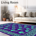 Emerald Floral Regal Border Rug